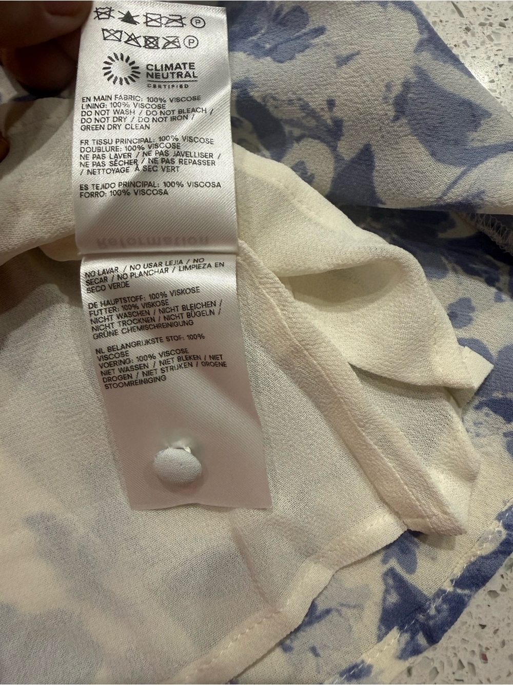 Reformation Blue & White Floral Mini Dress B3 - Picture 13 of 13